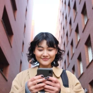 Student using TalkCampus peer support app