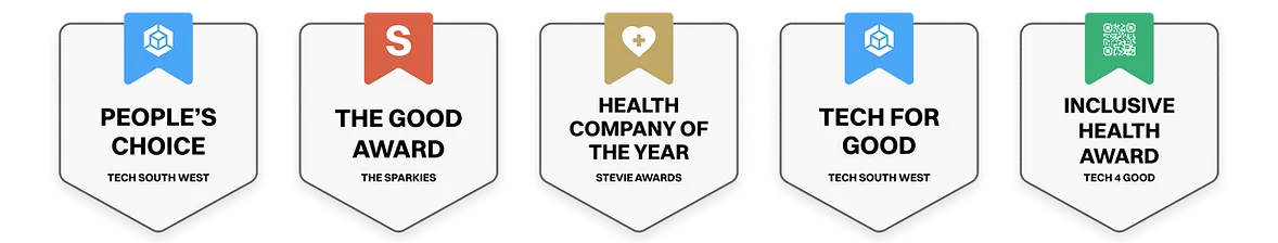 TalkCampus awards: People's Choice, The Good Award, Health Company of the Year, Tech for Good, Inclusive Health Award