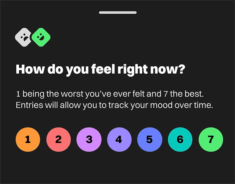 Mood check-in in the app